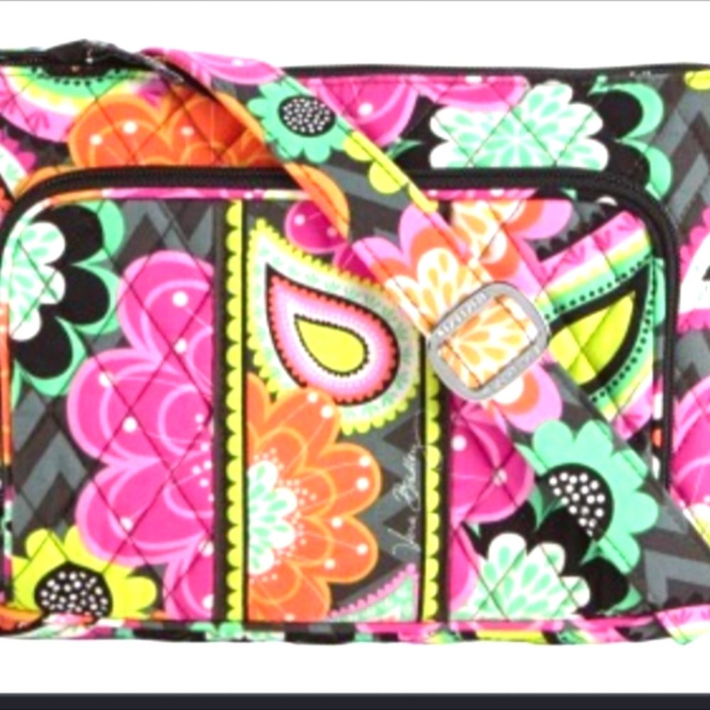 Vera Bradley Retired Ziggy Zinnia Crossbody Purse Handbag Pink Floral